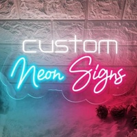 Dropshipping sans MOQ, enseigne lumineuse LED personnalisée avec logo d'entreprise, base transparente en acrylique, panneau lumineux mural pour café, boutique, bar