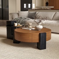 Table basse en bois massif de designer haut de gamme, style rétro médiéval, nouveau style moderne pour les petits salons, usage domestique