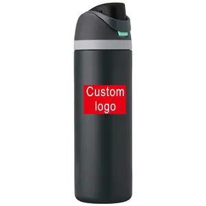 Bottiglia di acqua Freesip in acciaio inossidabile con cannuccia 2024 con logo sportivo personalizzato con logo personalizzato