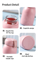 Bouteille d'eau en verre double paroi 320 ml motif lapin mignon, personnalisable avec logo, pour enfants, avec étui en silicone et corde – Meilleure vente