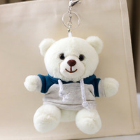 HECION Adorable ours en peluche porte-clés personnalisable avec gravure de nom et impression de logo pour sacs et sacs à dos