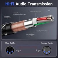 Câble de microphone XLR 3 broches mâle-femelle, câble audio tressé XLR vers XLR, plusieurs longueurs disponibles (3FT-300FT en option)