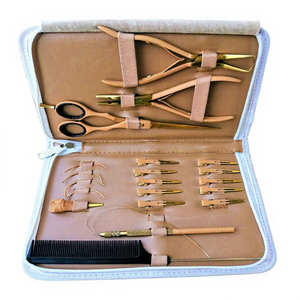 Kit de Herramientas de Pinzas para Extensiones de Cabello LUNAR de Acero Inoxidable Quirúrgico de Alta Calidad en Oro Rosa Plasma con Múltiples Accesorios - Product Image 1