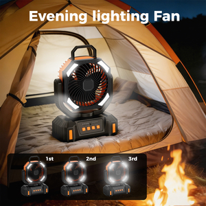 Ventilateur portable F36 20000mAh, ventilateur rechargeable, ventilateur d'extérieur, ventilateur de camping, lumière LED, ventilateur de table USB rechargeable, ventilateurs - Product Image 3