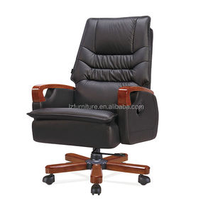 Modern Leather CEO Executive Office <b>Chair</b> with Revolving Feature Mahogany Color School & Hotel Use From Guangzhou - Product Image 3