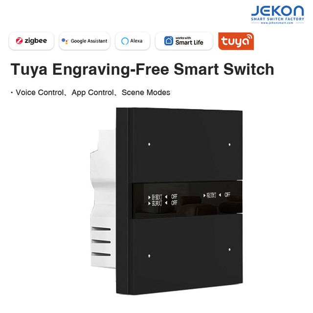 Tuya Zigbee Wall Mounted Smart Switch Android App Control Flip Design Battery Powered Smart Home Scene Control