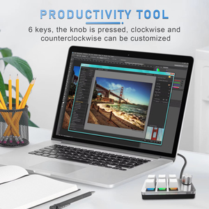 6键1旋钮RGB编程宏游戏旋钮键盘迷你定制编程键盘通用串行总线机械键盘 - Product Image 6