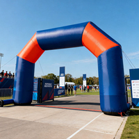Arche gonflable géante avec impression de logo personnalisée, entrée d'air pour événements de marathon, affichage publicitaire en extérieur