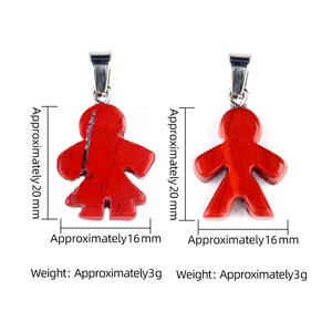 Cristal naturel Agate Pierre Mini Personnage Pendentif Sculpté Poupée Pendentif DIY Bijoux Accessoires pour Boucles D'oreilles <span class=keywords><strong>Bois</strong></span> Porte-clés - Product Image 4