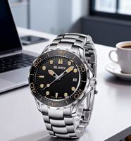 Montre de plongée de luxe pour homme en acier inoxydable, automatique, mécanique, squelette, analogique, avec mouvement Seiko