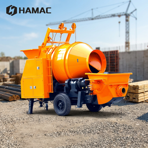HAMAC Bombas de Concreto Móviles Portátiles Pequeñas, Mezcladora de Concreto Montada en Remolque, Motor de 4 kW, Capacidad de Descarga de 350L, 1 Año de Garantía - Product Image 2