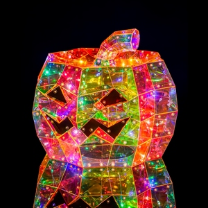 Décoration d'Halloween LED en forme de citrouille, style gemme, citrouille lumineuse, ornement festif de table d'intérieur - Product Image 4