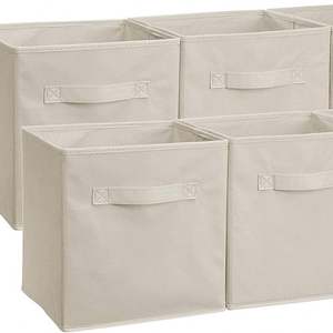 Organisateur de cubes de rangement en tissu pliable avec poignées, organisateur de bacs de panier de cube de rangement en tissu pliable pour articles ménagers - Product Image 1