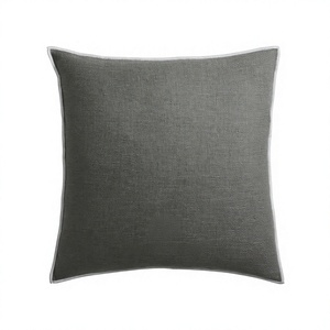 Double Sided 100% Linen Solid Natural Decoration 18"x18" <b>Throw</b> Pillow Sham Cushion Case Soft Pillow <b>Cover</b> From Indian Supplier - Product Image 1