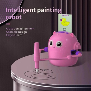 Jumon Cartoon <b>Cat</b> Face Drawing Robot Educational Kids Doodle Bot Toy 100 Word Cards Plug-in Cards 16 Color <b>Pens</b> JET-107E - Product Image 4