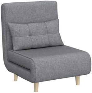 3 in1 डार्क ग्रे सेशनल सोफे परिवर्तनीय कुर्सी बिस्तर भविष्य अपार्टमेंट/बेडरूम/कार्यालय स्टाइलिश उच्चारण के लिए समायोज्य बैकरेस्ट - Product Image 1