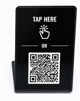 Support de carte NFC personnalisable avec code QR en bois et acrylique pour avis Google – Idéal pour restaurants, hôtels, commerces de détail et présentoirs de menus