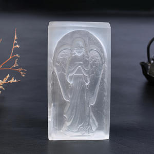 Sélénite <span class=keywords><strong>blanche</strong></span> cristal pierre sélénite tête de Dragon tour Point <span class=keywords><strong>baguette</strong></span> renard <span class=keywords><strong>Angle</strong></span> bouddha ornements pour la méditation - Product Image 3