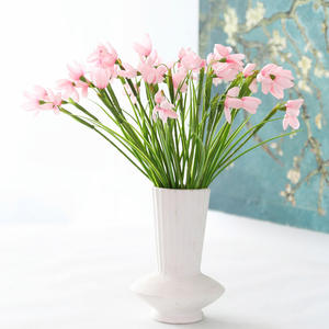 Venta al por mayor de tela de seda artificial campanillas de las nieves flor 3 tenedores campanillas comunes campanilla realista para el hogar Acción de Gracias Pascua - Product Image 3