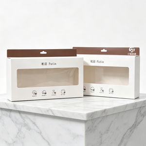 Small Batch Custom Logo Lingerie Packaging Boxes, Windowed White Cardboard Folding <b>Display</b> Boxes for Underwear and Bras - Product Image 1