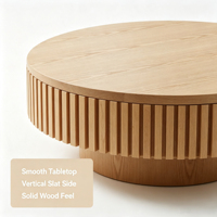 Table basse moderne en bois massif pour petit salon, design créatif inspiré des engrenages, mobilier de maison modèle