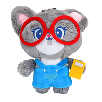 Fournisseurs chinois de jouets en peluche gris chat, jouet en peluche personnalisé, porte-clés en peluche, coton PP, logos personnalisés