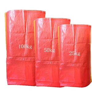 rot pp gewebt polypropylen raffia sack beutel für verpackung reis mehl zucker weizen mais getreide 25 kg 50 kg 100 kg kundenspezifisch
