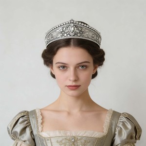 <span class=keywords><strong>Diadème</strong></span> de Mariée Vintage en Cristal Doré et Argenté, Couronne Antique en Filigrane avec Strass Taille Poire, Coiffe de Reine pour Concours de Beauté - Product Image 5