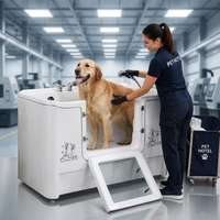 Baignoire de toilettage pour animaux de compagnie en acrylique de luxe avec porte d'accès, design moderne pour utilisation en spa ou salle de bain