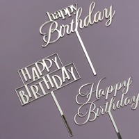 Décorations de gâteau d'anniversaire réutilisables en acrylique, écologiques, accessoires de pâtisserie pour fêtes
