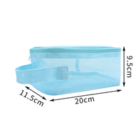 Portable séchage rapide fourre-tout fermeture éclair trousse de toilette organisateur sac Gym voyage Camping natation plage maille sac de douche