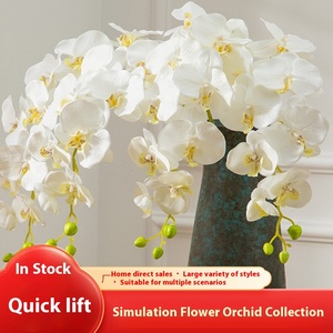 Haute qualité fait à la main <span class=keywords><strong>grande</strong></span> tige d'<span class=keywords><strong>orchidée</strong></span> <span class=keywords><strong>artificielle</strong></span> réaliste fleur de beauté soyeuse pour mariage fête des mères pâques décor de noël - Product Image 3