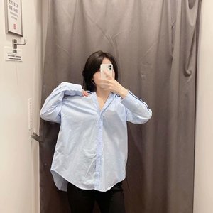 Liu Ming femmes Chic hauts Style décontracté boutonné asymétrie Blouses avec Logo avant Simple mode à manches longues liquidation ventes - Product Image 5
