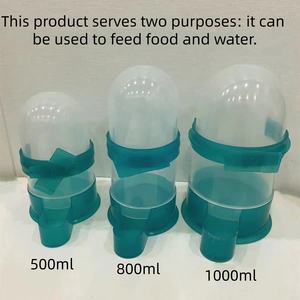 เครื่องให้อาหารและน้ำนกอัตโนมัติ 2-in-1 ผลิตจากพลาสติกที่เป็นมิตรต่อสิ่งแวดล้อม สำหรับนกพิราบ นกมีน นกแก้ว - Product Image 2