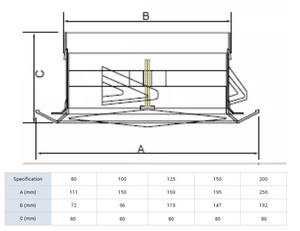 HVAC天井還気セント6インチ/D150mmプラスチックディスクエアベントバルブ - Product Image 5