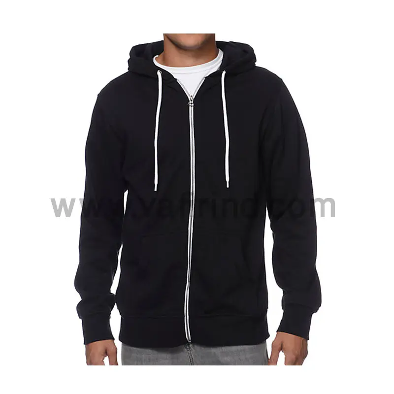 zipper Hooded Sweatshirt made of 80% cotton 20% Polyester pullover sweatshirt hoody without hood