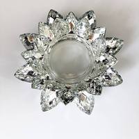 Grand bougeoir chauffe-plat en cristal de fleur de lotus de revêtement argenté pour le grand MH-Z0488 de bougie de pilier
