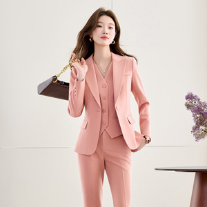 Women's Suit Set Off White Vest Pants Professional Office Wear Anti Wrinkle Polyester Fiber 95% Spandex 5% - Product Image 2