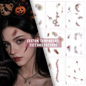 Pegatinas Faciales de Papel Blanco Temporales Personalizadas con Acabado Mate, para Tatuajes Falsos, Heridas, Cosplay, Fiestas, Halloween - Product Image 1