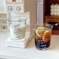 고급 투명 플립 뚜껑 유리컵 내열 파티용 우유 머그컵 미니멀리스트 라떼 유리 머그컵 350ml (팅 유)