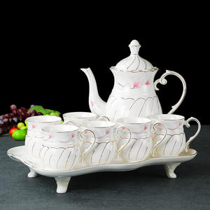 Set of 6 Arabic Style Ethiopian Porcelain Drinkware Coffee Cup Saucer & <b>Tea</b> Cups Pots Plates Gift <b>Box</b> Packing - Product Image 6