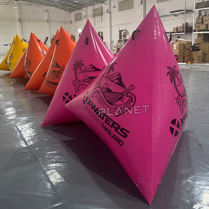 Marqueur triangulaire gonflable en PVC personnalisé pour événements aquatiques, flotteur de <span class=keywords><strong>triathlon</strong></span> jaune pour marquages de course - Product Image 2