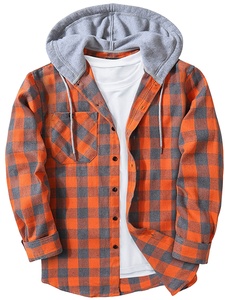 Nouvelle Arrivée : Chemise à Carreaux en Coton à Manches Longues pour Homme, Veste à Capuche Personnalisée Grande Taille, Respirante et Infroissable pour le Printemps - Product Image 2