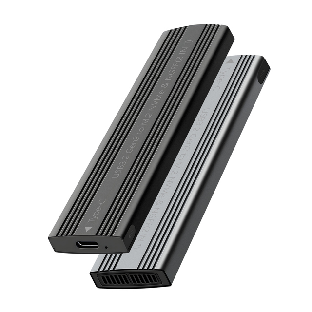 M.2 SSD Enclosure NVME SATA Dual Protocol SSD to USB Adapter USB C 3.2 Gen2 10Gbps PCIe External Solid State Drive Case