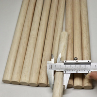YUESHEN – Tiges rondes en bois d'hévéa personnalisées en gros, 3-60 mm, bâtonnets en bois naturel, pièces usinées CNC