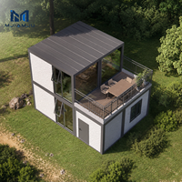 Villa préfabriquée de luxe à deux étages en panneaux sandwich d'acier modulaire avec terrasse sur le toit, design moderne