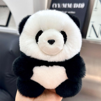 En gros, Porte-clés, Pendentif de voiture, Poupée en peluche, Ornement à suspendre pour sac à dos, Modèle en fourrure douce et légère, motifs dessin animé, mignons (Panda, Fleur, Lapin)