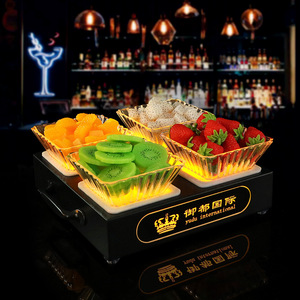 Illuminated Fruit Platter Rack 4 Compartment With Led Light For <b>Bar</b> Ktv <b>Snack</b> Display - Product Image 1