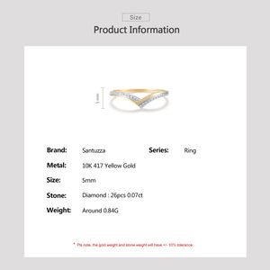 Bague empilable personnalisée en or jaune 10K bicolore, motif chevron en V micro-pavé de diamants, délicate, avec flèche incurvée, pour mariage ou promesse - Product Image 3