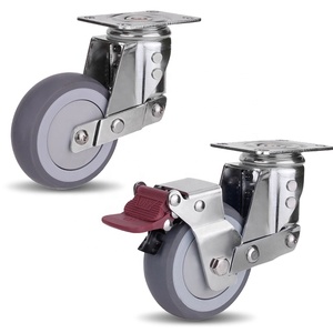 OEM 100mm 3 pouces 4 pouces 5 pouces en acier inoxydable roue à usage moyen avec roulette de verrouillage - Product Image 1